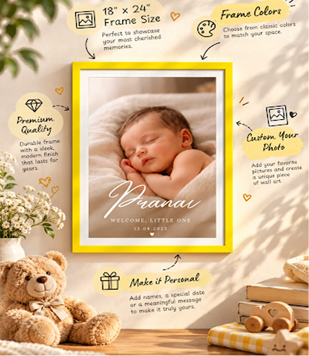 Nursery and Newborn Frame on Wall